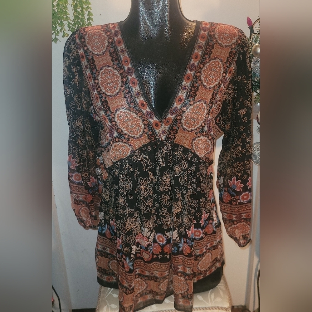 Rose & Olive Boho Chic Long Sleeve Tunic S